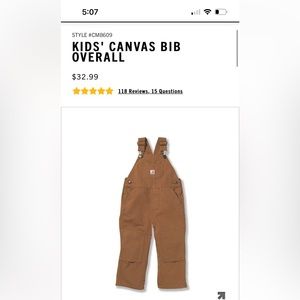 Carhartt brown overall